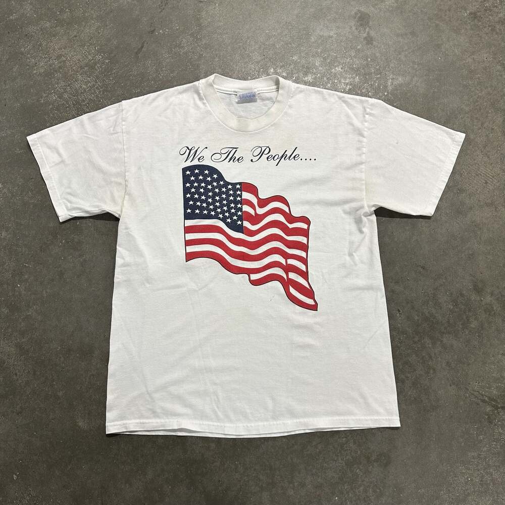 Vintage Hanes Heavyweight 50/50 9/11 Memorial 2001 American Flag T-Shirt Medium
